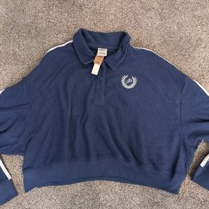 PINK By Victoria's Secret NWT Navy Crop Soft Sweatshirt Size XXL